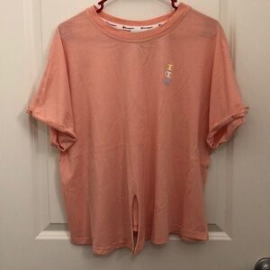 Champion XL light pink tie in front shirt